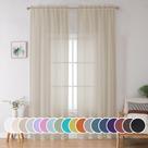 Cortinas transparentes OWENIE Extra Long 244 cm para quarto e sala de estar