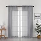 Cortinas transparentes OWENIE Grey 183x183cm 2 painéis para janela