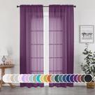 Cortinas transparentes OWENIE Plum 213x213cm, conjunto de 2 painéis