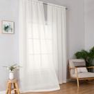 Cortinas transparentes Simplebrand Ivory, 244 cm de comprimento, 2 painéis
