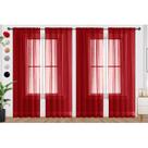 Cortinas transparentes SpaceDresser Navidad Rojo 4 paneles 270x275 cm