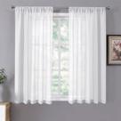 Cortinas transparentes Tollpiz Linen Texturizadas 138x115cm, brancas, 2 painéis