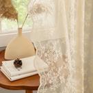 Cortinas transparentes YJ YANJUN Vintage Lace Bege 214 cm H para sala de estar