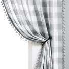 Cortinas Treatmentex Buffalo Check White Grey 213cm Cortinas Treatmentex Buffalo Check White Grey 213cm