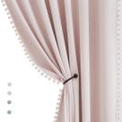 Cortinas Treatmentex Pom-Pom Pink Half-Blackout 115x114cm 2 painéis