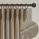 Cortinas TWODRAPES: linho texturizado, serapilheira, 213x213cm, 2 painéis