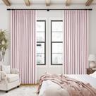 Cortinas TWODRAPES, plissadas, rosa, blackout, 274 cm, linho, meninas