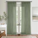 Cortinas TWODRAPES, verde, linho, semitransparentes, 229 cm de comprimento, 2 painéis