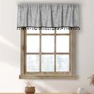 Cortinas Valance Oindec Boho Tassel, algodão, linho, 140x38cm, cinza