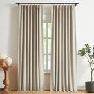 Cortinas Vision Home Sand Pinch plissadas de linho totalmente opaco