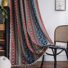 Cortinas VOGOL Boho Semi Blackout Vermelho Azul 150x200cm 1 painel