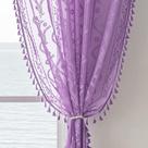 Cortinas WAZZIO Boho Lace 213 cm, 2 painéis lilás para quarto