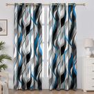 Cortinas weesire Azul/Cinza Listradas Modernas 50% Bloco de Luz 2x132x213cm Cortinas weesire Azul/Cinza Listradas Modernas 50% Bloco de Luz 2x132x213cm