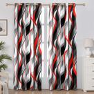Cortinas weesire, vermelho e cinza, listrado moderno, 50% bloco de luz Cortinas weesire, vermelho e cinza, listrado moderno, 50% bloco de luz