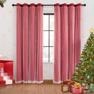 Cortinas XiDi de dupla camada vermelhas 160x160 cm para quarto infantil