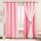 Cortinas XiDi para decoração de quarto rosa 132x213cm