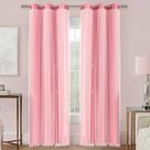 Cortinas XiDi Pink para decoração de quarto, Girls Room Blackout Cortinas XiDi Pink para decoração de quarto, Girls Room Blackout
