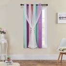 Cortinas XiDi Unicorn para meninas, quarto, roxo, verde, 1 painel