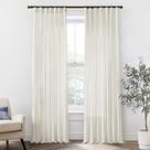 Cortinas XTMYI de 120 polegadas Linen Blend Semi Sheer Cream, 2 painéis