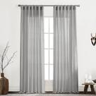 Cortinas XTMYI Grey Linen Blend 275 cm de comprimento e 2 painéis para sala de estar
