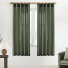 Cortinas XTMYI Pleat Semi Sheer 180 cm, verde oliva, 2 painéis