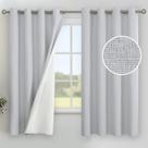Cortinas YoungStex Light Grey Linen Blackout 160x160cm 2 painéis