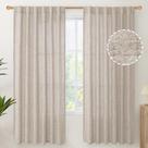 Cortinas Youngstex Linen, semi transparentes, 183 cm de comprimento, 2 painéis