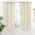 Cortinas YoungStex Short Linen Semi Sheer 115x114cm 2 painéis
