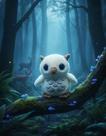 Coruja de Pelúcia Fofinha Olhos Brilhantes Cor:Branco