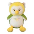 Coruja De Pelúcia Grande Peludinha 40cm - Amarelo Verde