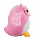 Coruja de Pelúcia Rosa Patas Amarelas 27cm