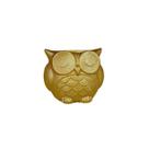 Coruja de resina em vaso de flores, lindo animal de desenho animado com acabamento dourado 350g