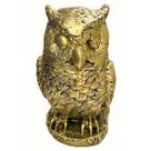 Coruja em Resina Espanta Pombos Chapiscado Decoração Estatueta 25cm