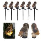 Coruja Lumianaria Solar Decoracao Casa Quintal Jardim Varanda Kit 6 Uni Multiuso Resistente Aves Iluminacao