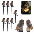 Coruja Lumianaria Solar Decoracao Casa Quintal Jardim Varanda Kit 7 Uni Multiuso Resistente Aves Iluminacao