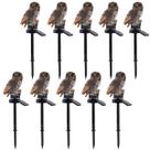 Coruja Luminaria Solar Decorativa Kit 10 Uni Iluminaçao Casa Enfeite Jardim Quintal Luminoso Resistente