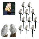 Coruja Luminaria Solar Kit 11 Uni Jardim Quintal Casa Decoraçao Enfeite Multiuso Luz Led Resistente Escultura Aves