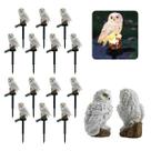 Coruja Luminaria Solar Kit 14 Uni Casa Jardim Quintal Enfeite Luz Led Espeto Decoraçao Nortuna Enfeite Aves