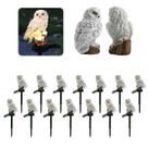 Coruja Luminaria Solar Kit 14 Uni Jardim Quintal Casa Decoraçao Enfeite Multiuso Luz Led Resistente Escultura Aves
