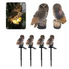 Coruja Luminaria Solar Kit 4 Uni Decoraçao Jardim Casa Quintal Multiuso Acende Luz Led Escultura Resistente