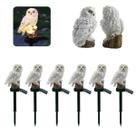 Coruja Luminaria Solar Kit 6 Uni Casa Jardim Quintal Enfeite Luz Led Espeto Decoraçao Nortuna Enfeite Aves
