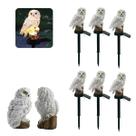 Coruja Luminaria Solar Kit 6 Uni Jardim Quintal Casa Decoraçao Enfeite Multiuso Luz Led Resistente Escultura Aves