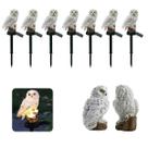 Coruja Luminaria Solar Kit 7 Uni Jardim Quintal Casa Decoraçao Enfeite Multiuso Luz Led Resistente Escultura Aves