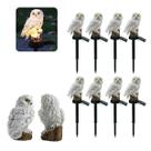 Coruja Luminaria Solar Kit 8 Uni Enfeite Casa Jardim Quintal Decoracao Iluminacao Resistente Luz led Multiuso Resistente