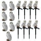 Coruja Luminaria Solar Luz Led Iluminaçao Resistente Kit 10 Uni Decoraçao Enfeite Quintal Jardim Casa Escultura Ave Resistente