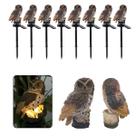 Coruja Luminaria Solar Luz Led Kit 8 Uni Decoracao Quintal Jardim Casa Garagem Iluminacao Enfeite Mulituso