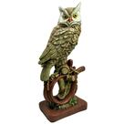 Coruja Sobre O Toco Gesso Enfeite Para Casa Área Interna E Externa