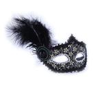 Cosplay Costume Prop Black Feather Mask Half Face para adulto