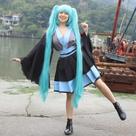 Cosplay Hatsune Miku Saia Kimono E Faixa Cintura