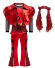Costume Coolproud Rise of Red para meninas, jaqueta, saia, calça, 5-14Y